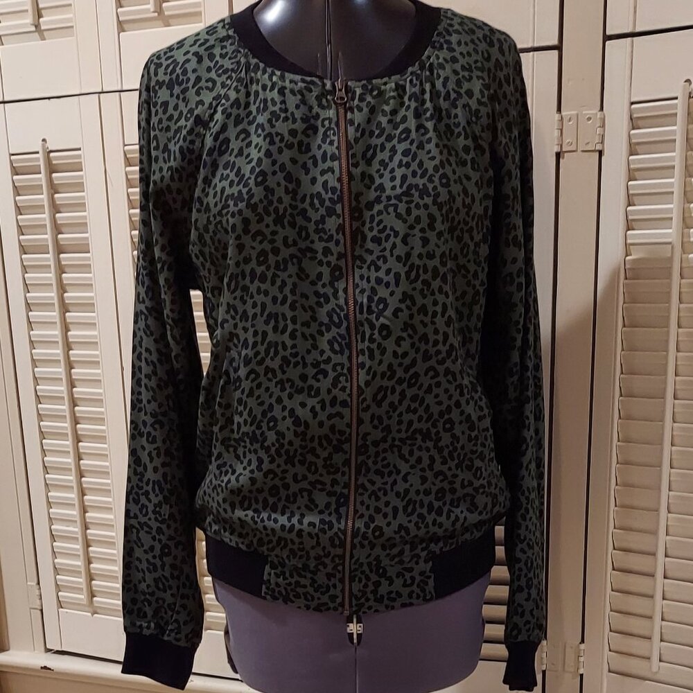 Green Leopard Print Jacket by Beach Lunch Lounge Size S